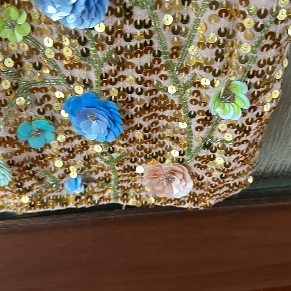 Mac Duggal HIGH NECK DRESS with floral sequin hem. Size 8 NEW $498 sold out size - Picture 11 of 17